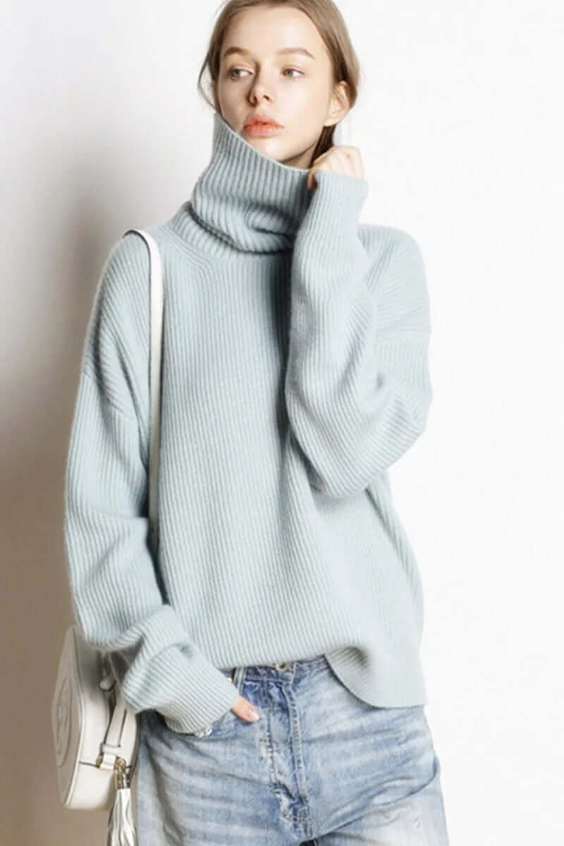Warm Ladies Crew Neck Knit Sweater
