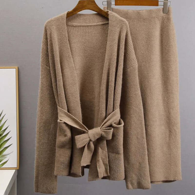 Comfy Knit 2 Piece Skirt Outfit for Women
