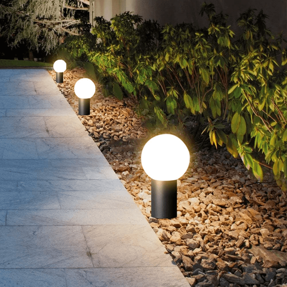 Contemporary Solar Garden Pathway Sphere Light - Luxivelle