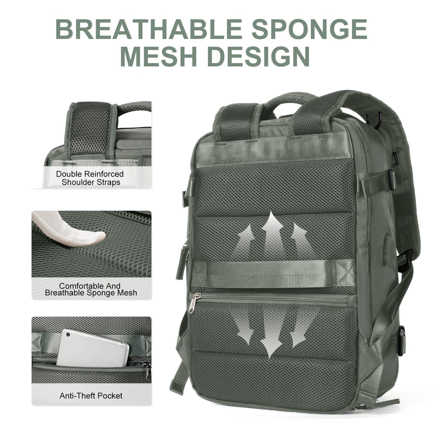 Waterproof Hiking Backpack for Women - Large USB Rucksack