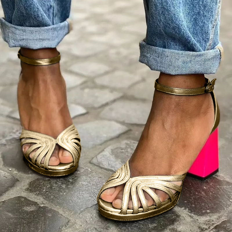 Buckle Ankle Strap Summer Sandals - Luxivelle