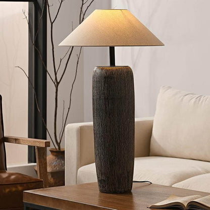 Traditional Wooden Table Lamp with Metal Details