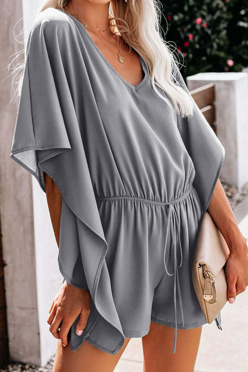 Relaxed Fit V-Neck Jumpsuit for Women - Luxivelle