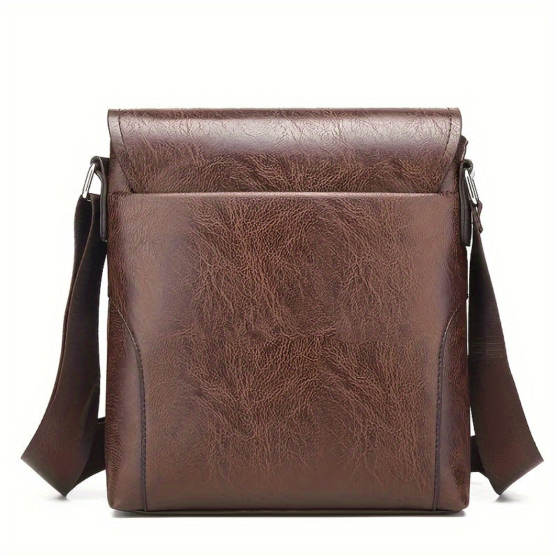 Classic Brown Leather Crossbody Bag for Men