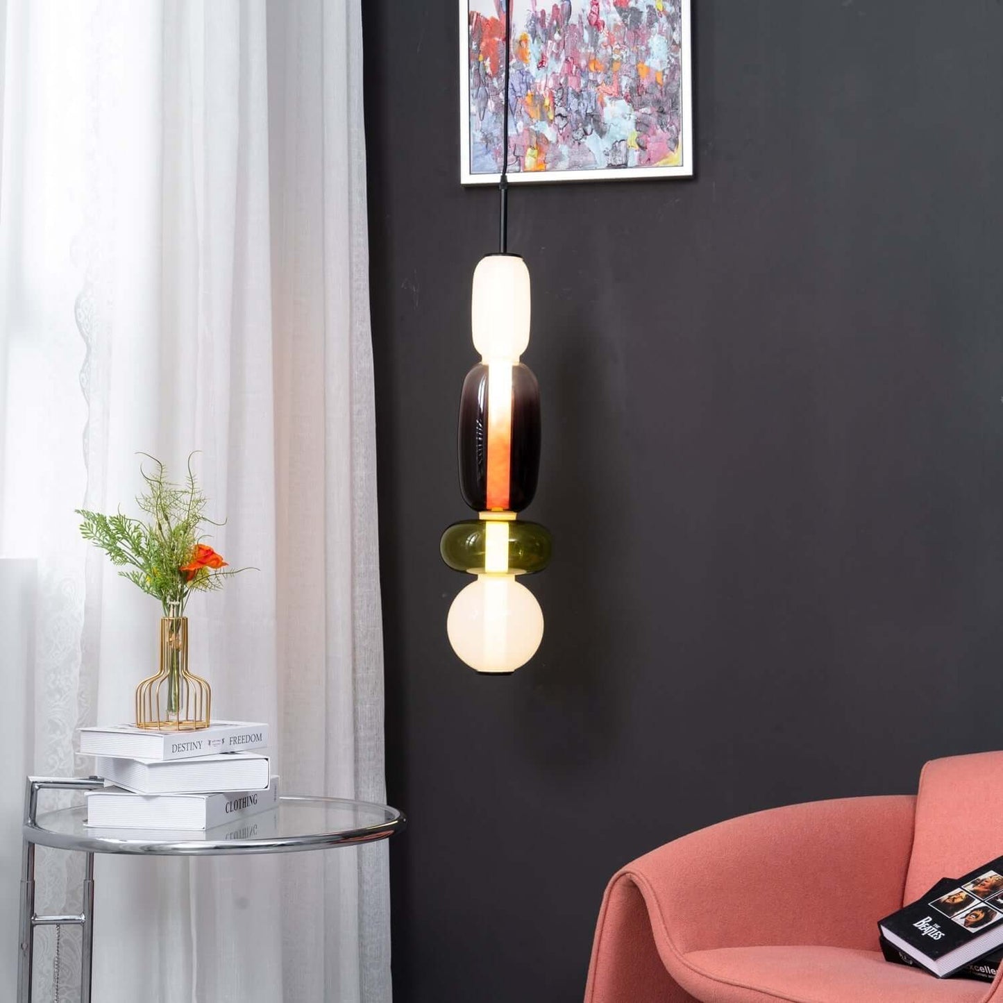 Vibrant Glass Drop Ceiling Light