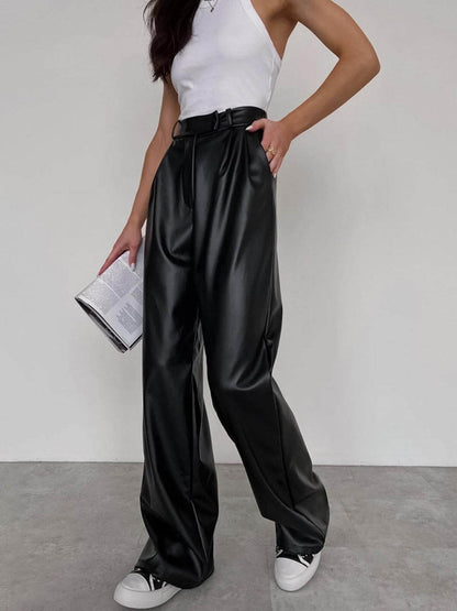Ladies Comfortable Faux Leather Pants