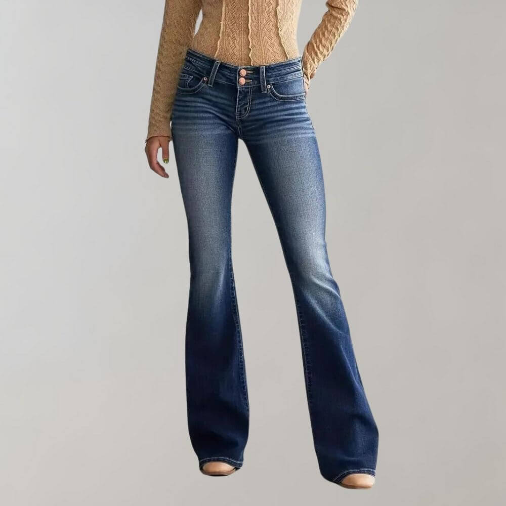 Women's High Waist Skinny Comfort Flare Jeans - Luxivelle