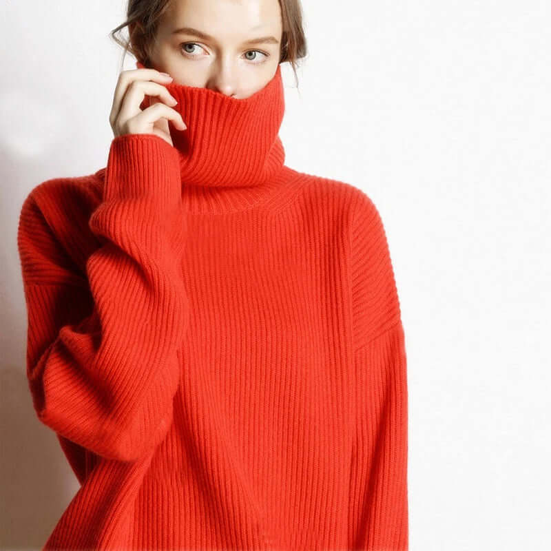 Warm Ladies Crew Neck Knit Sweater