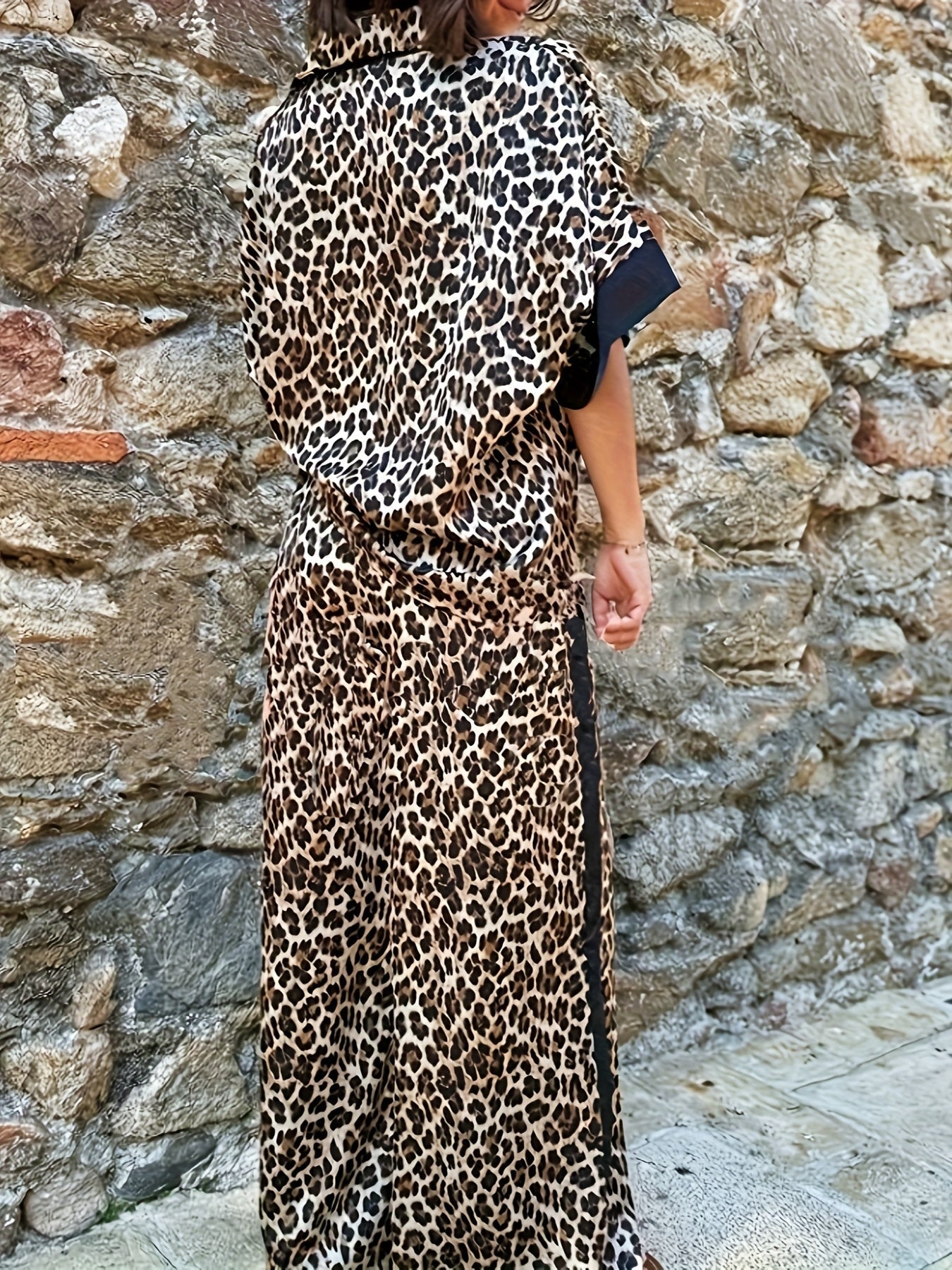 Comfortable Leopard Print Maxi Dress
