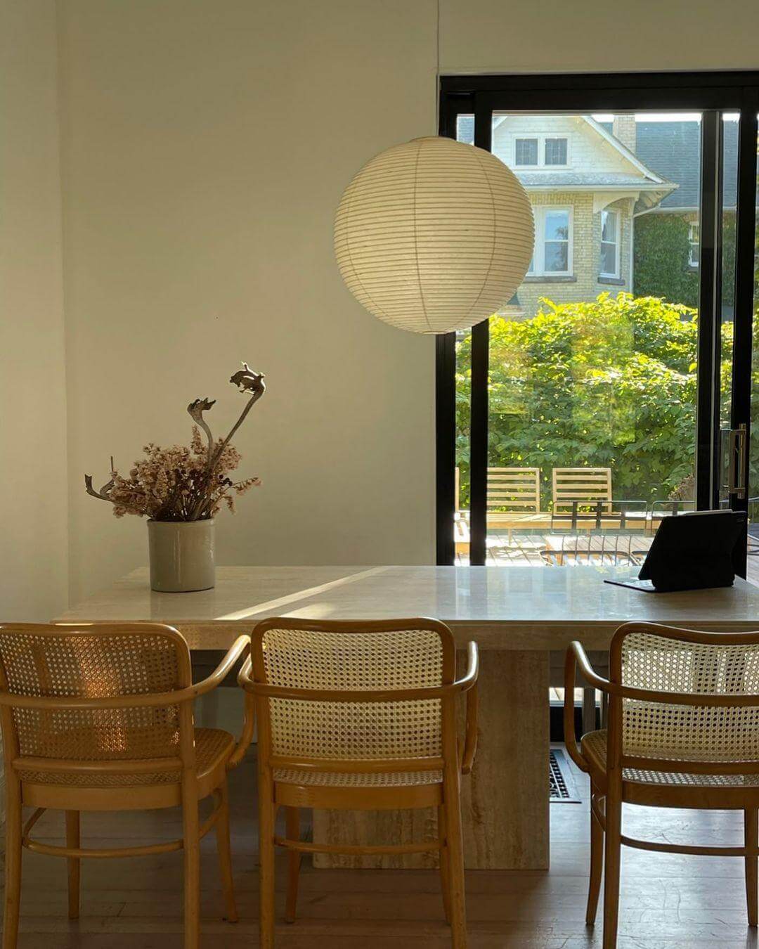 Simple White Cotton Shade Pendant Light with Metal Frame