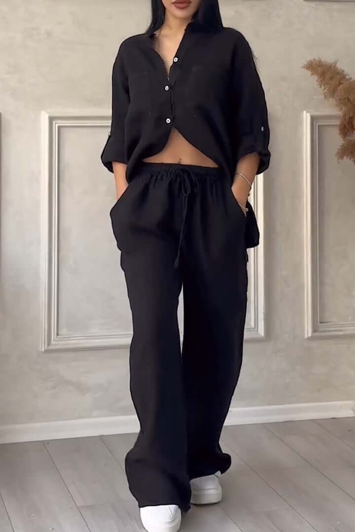 Lightweight Breathable Linen Pantsuit