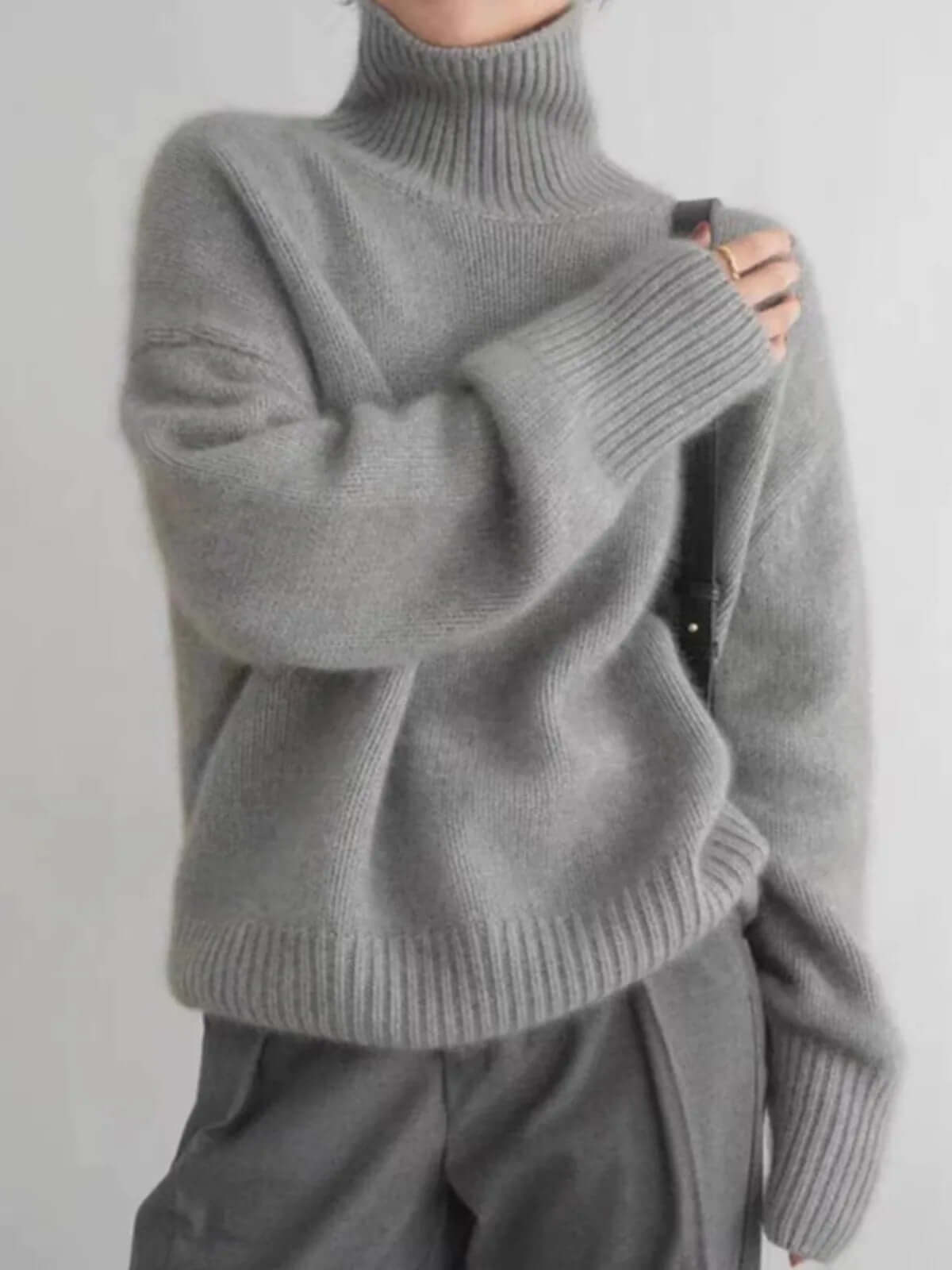 Cozy Oversized Crew Neck Women's Sweater