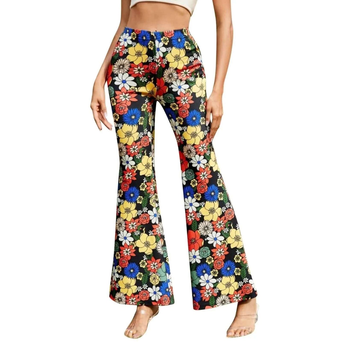 Ladies Wide Leg Pants - Floral Pattern