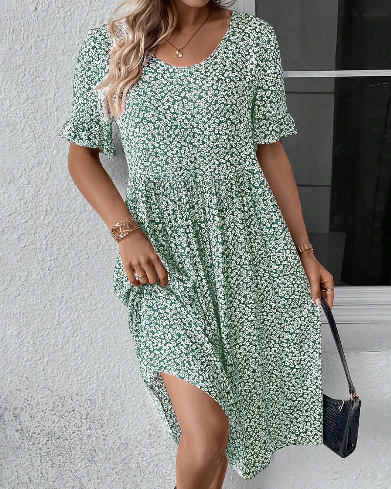 Airy Floral Print Summer Dress