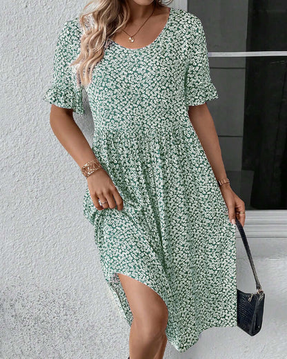 Airy Floral Print Summer Dress