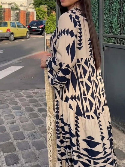 Fashionable Print Long Maxi Dress