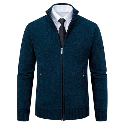 Men's Soft Crew Neck Sweater Cardigan - Luxivelle