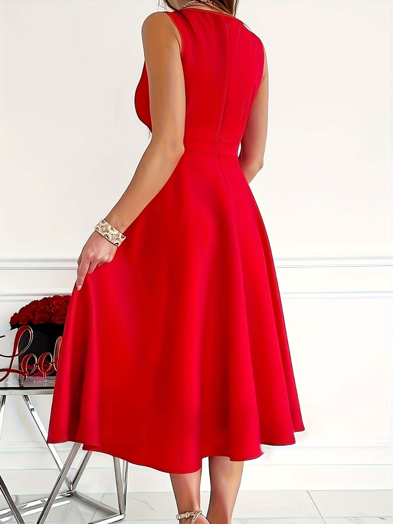 Ladies' Classic crew Neck Knee Length Dress