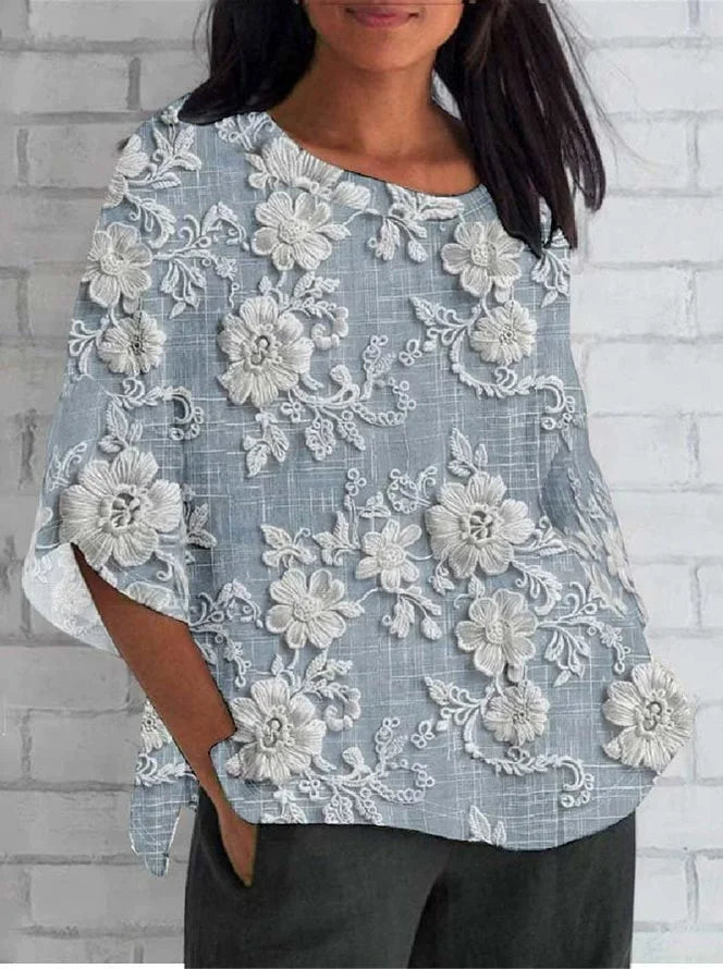 Classic Floral Casual Women's Blouse