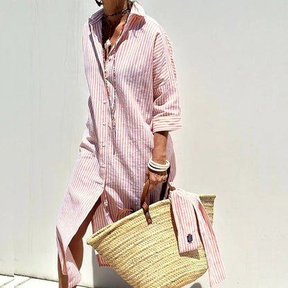 Chic Summer Striped Sundress - Luxivelle
