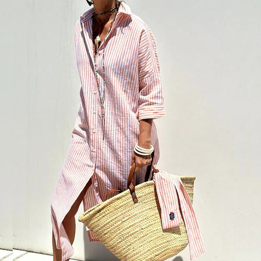 Chic Summer Striped Sundress - Luxivelle