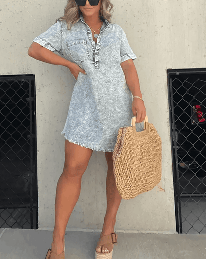 Ladies Classic Casual Jeans Shirt - Luxivelle