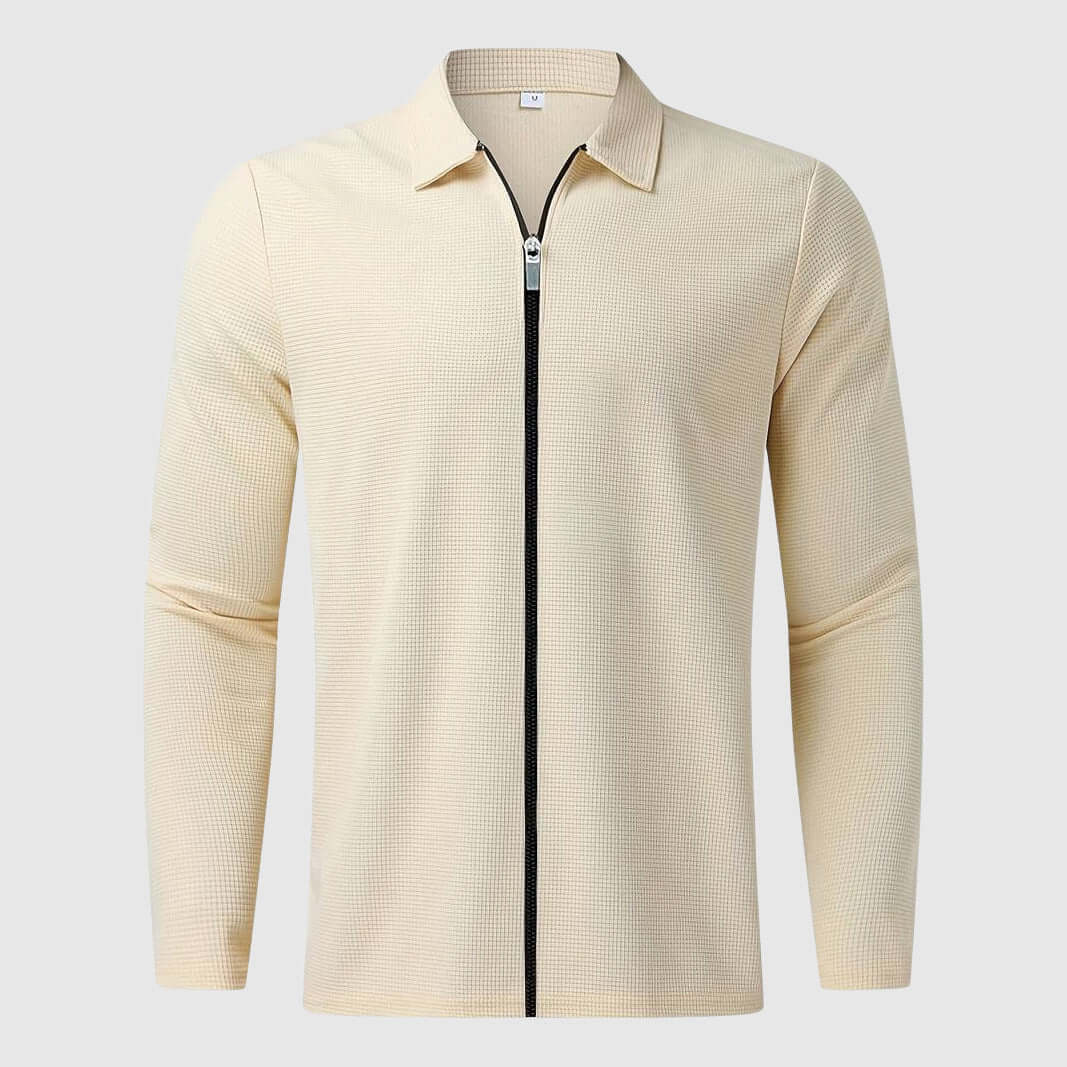 Warm Textured Zip Up Hoodie Jacket