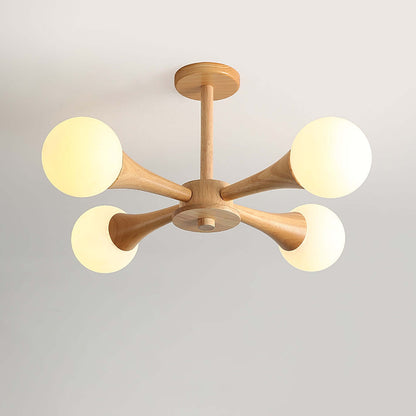 Luxury Wood and Glass Pendant Light