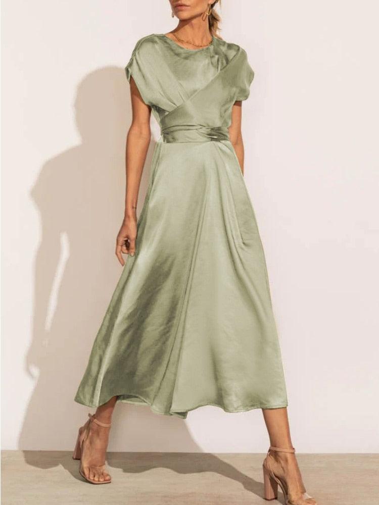 Luxurious Floral Knee Length Dress for Ladies