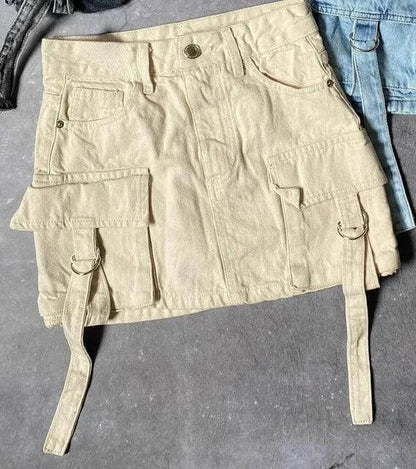 Fashionable High Waist Jean Mini Skirt