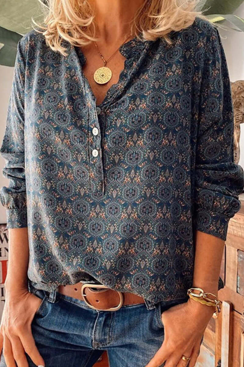 Trendy Women's Relaxed Fit Blouse with V Neckline - Luxivelle