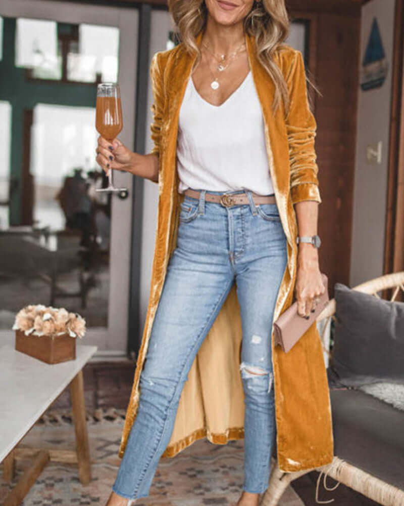 Soft Women's Oversized Velvet Kimono Cardigan