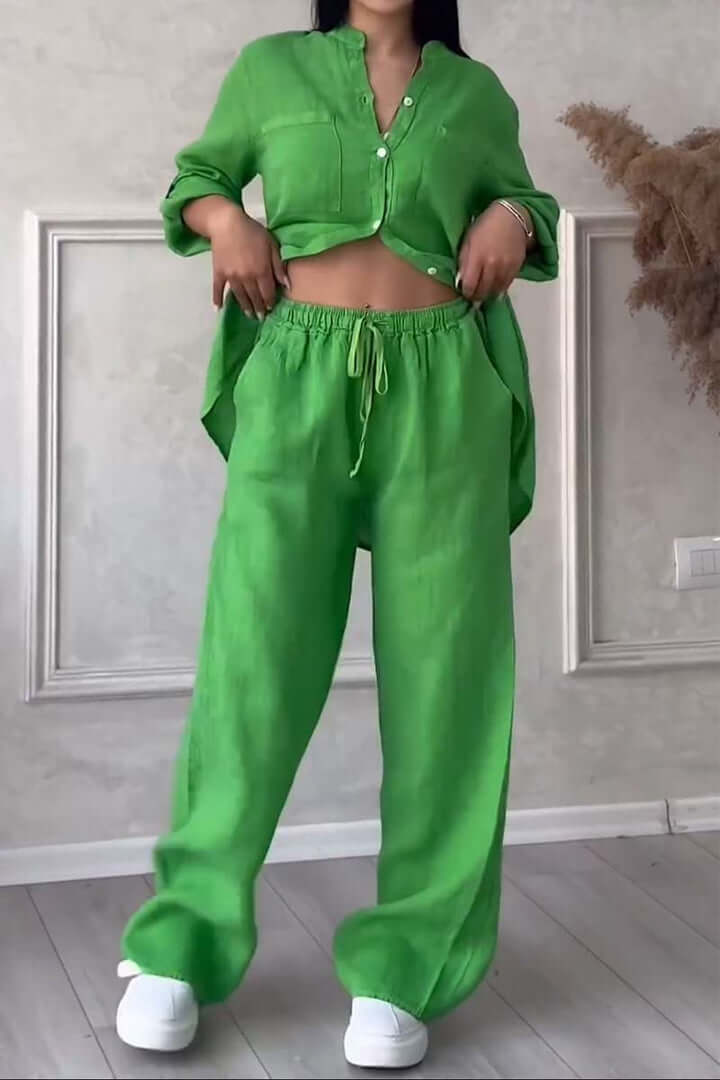Lightweight Breathable Linen Pantsuit