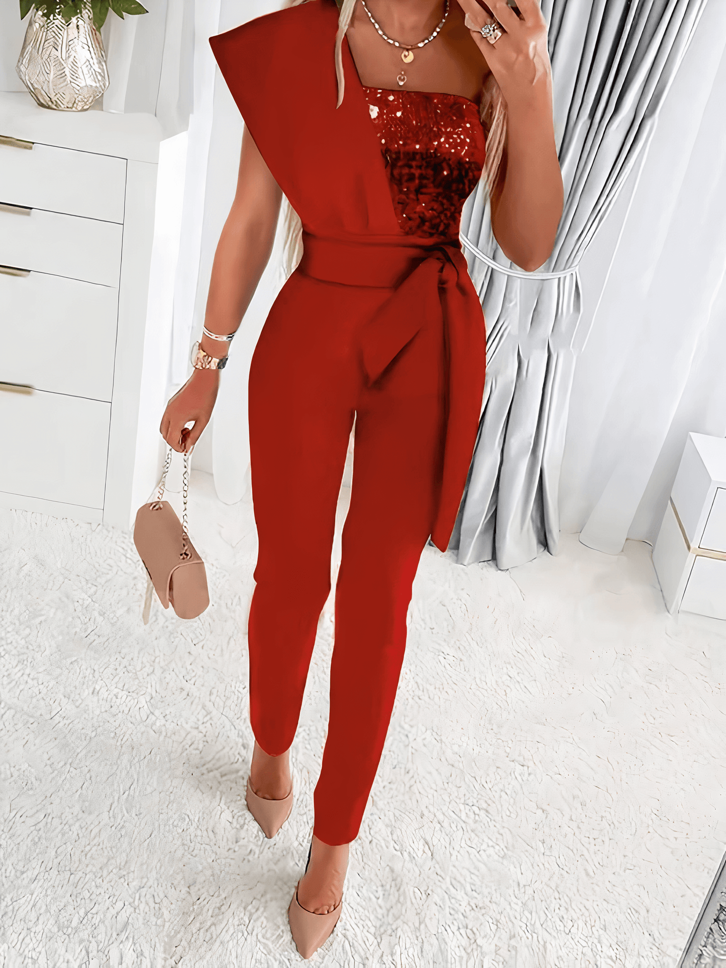 Sequined Fitted Jumpsuit for Ladies