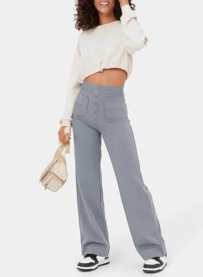 Ladies Comfortable Button Front Pants
