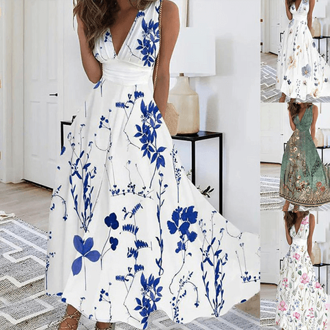 Beautiful Flower Long Dress for Ladies
