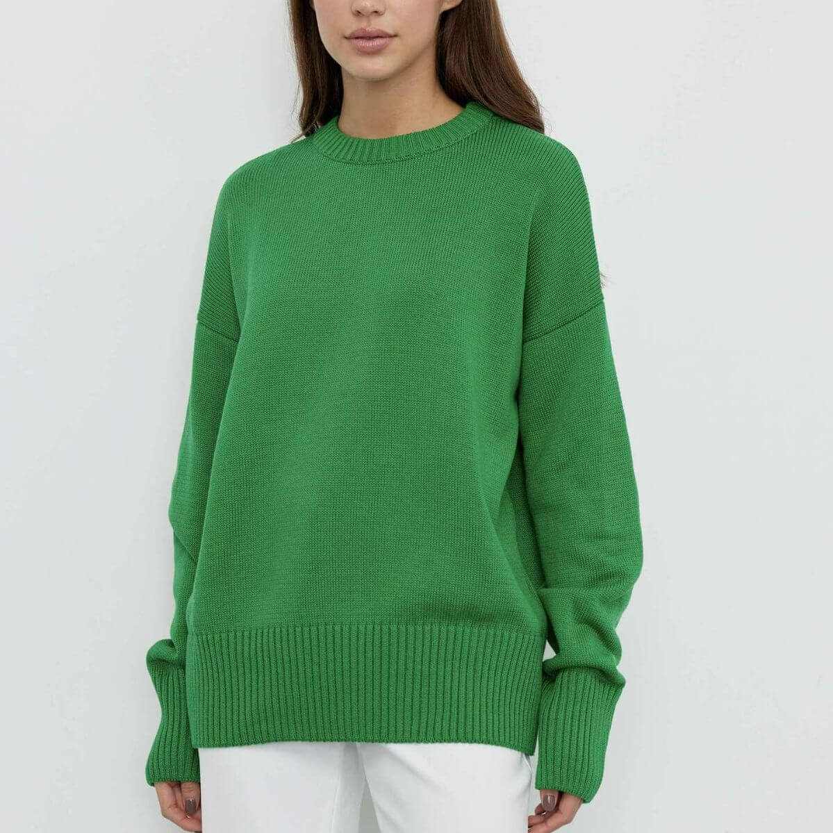 Feminine Crew Neck Fitted Knit Top - Luxivelle