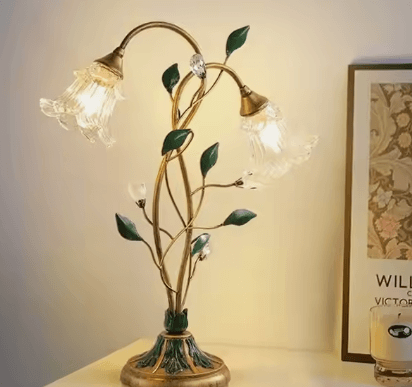 Luxurious Glass Floral Desk Lamp