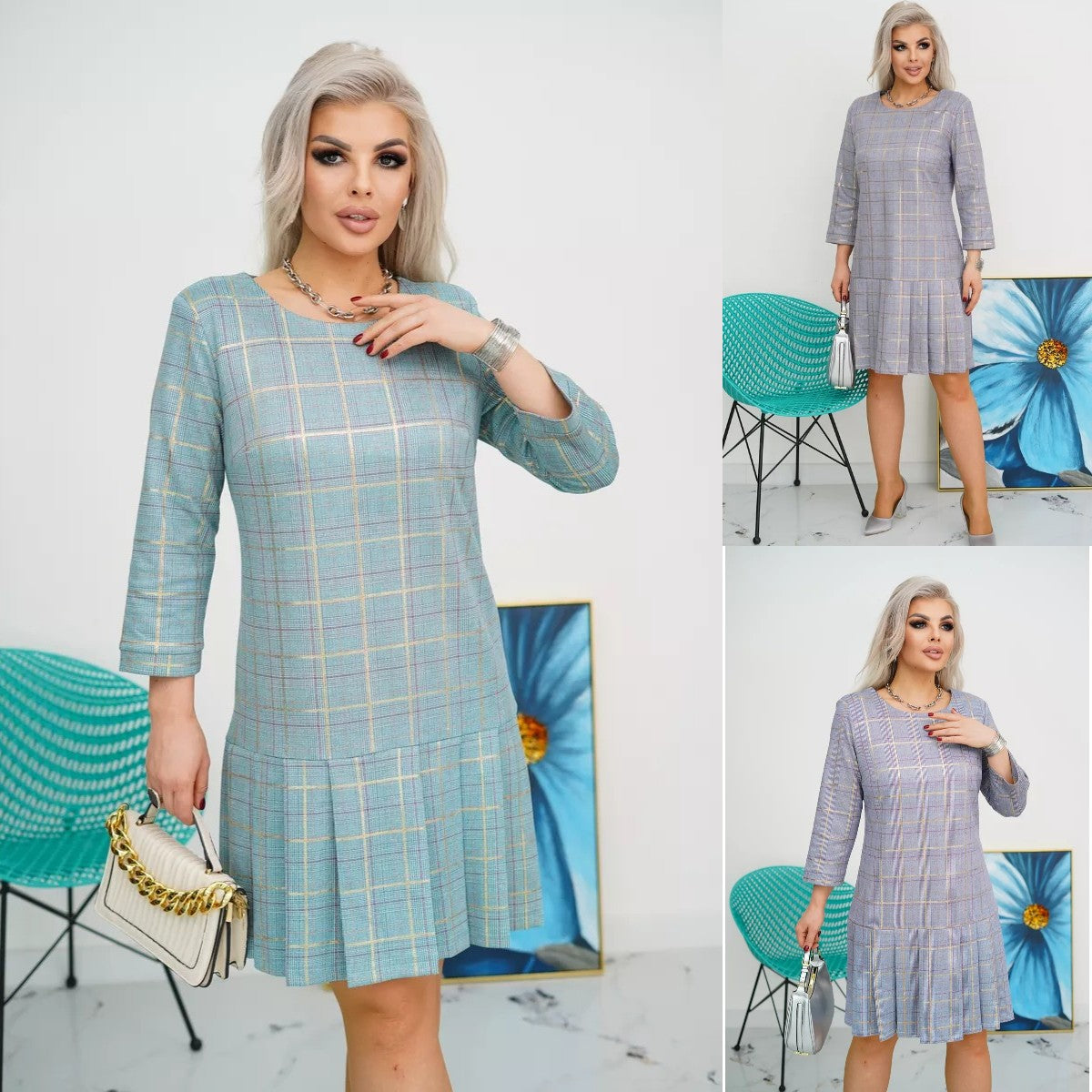 Tara | A-Line Checkered Dress for Women - Stylish Summer & Party Wear 3