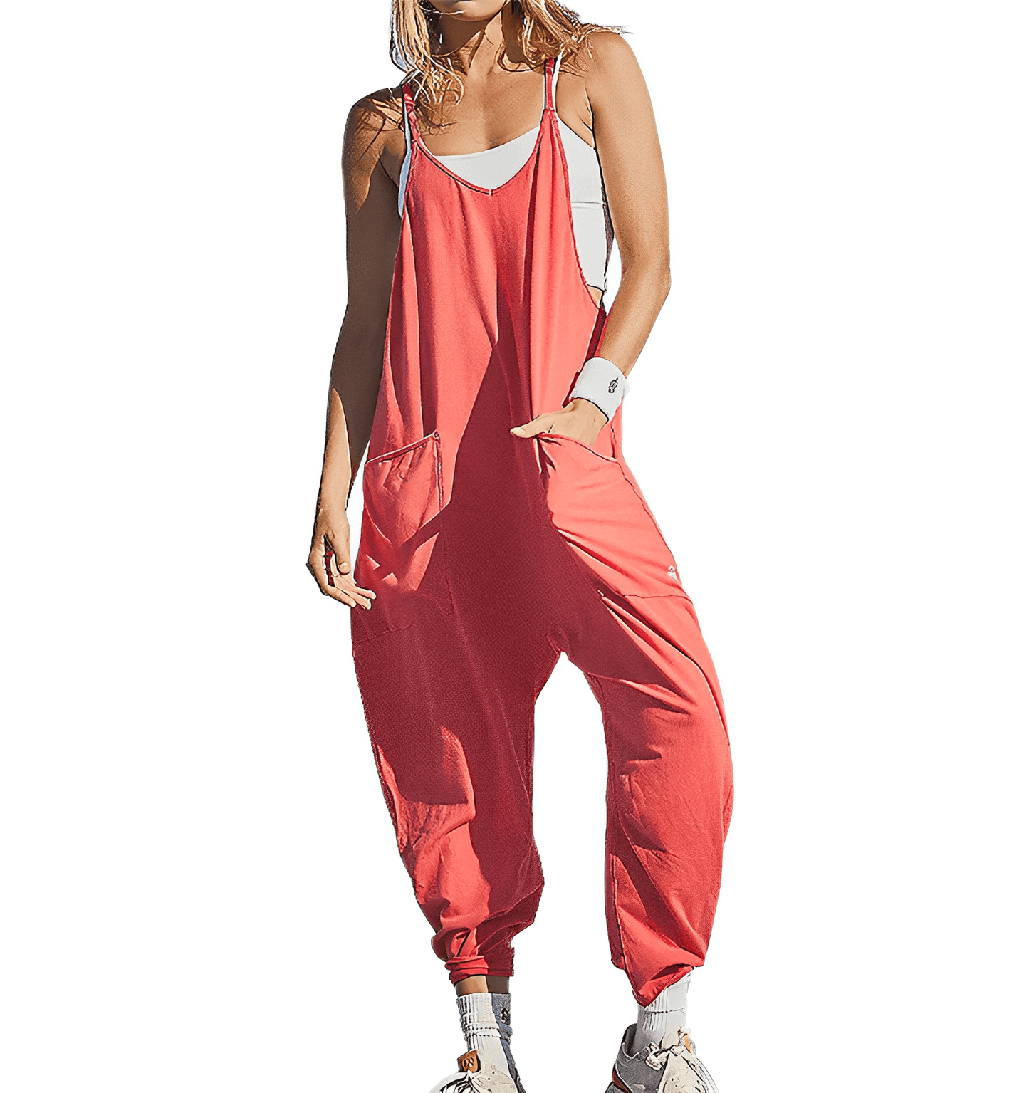 Summer Shorts Jumpsuit for Women with Pockets