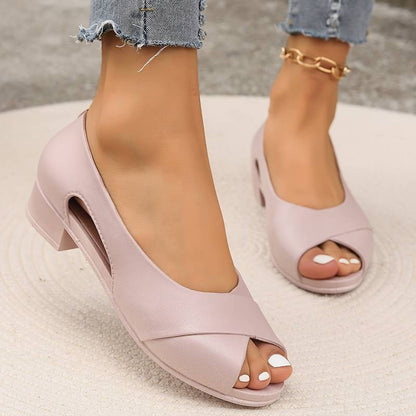 Comfortable Flat Block Heel Sandals for Women
