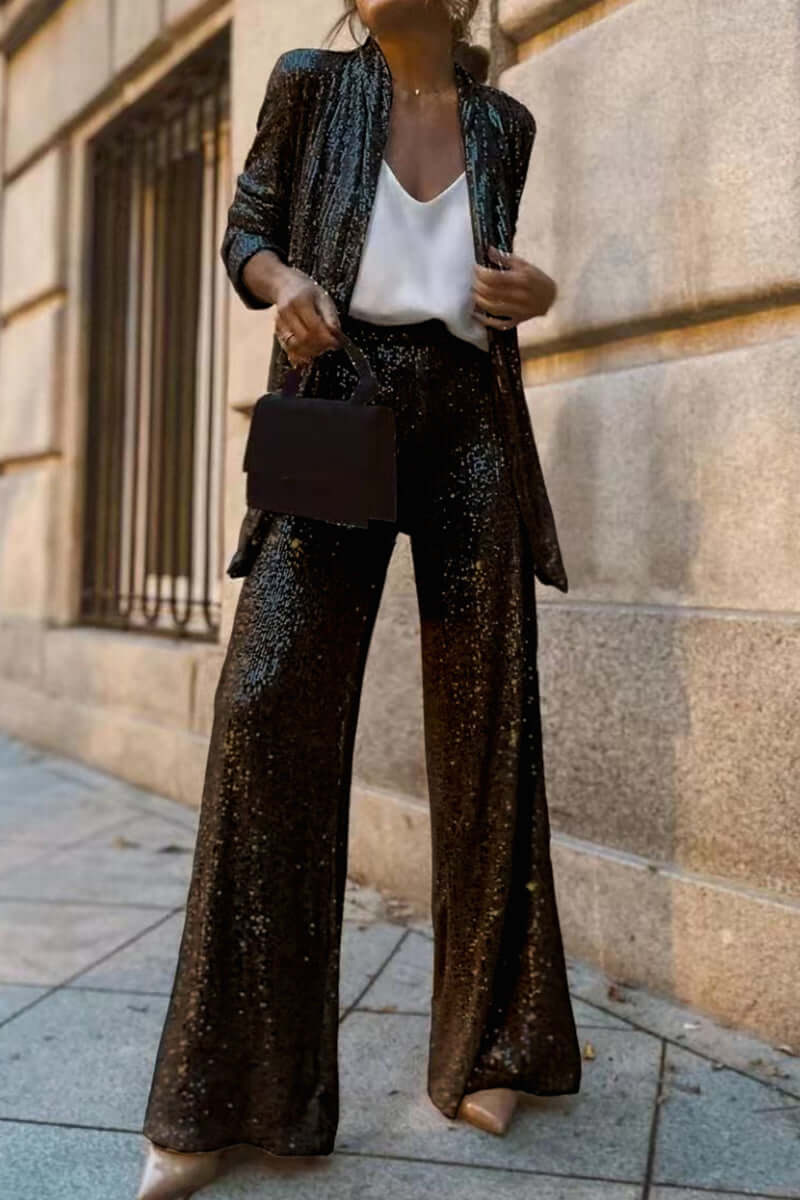 Glittering Formal Ladies Suit & Trousers Set