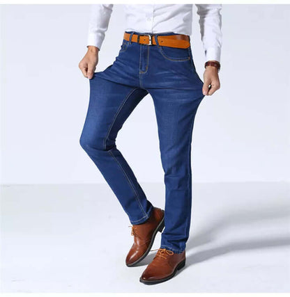 Classic Fit Mens Straight Jeans - Heavy Duty Denim
