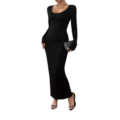 Elegant Black Floor Length Evening Dress
