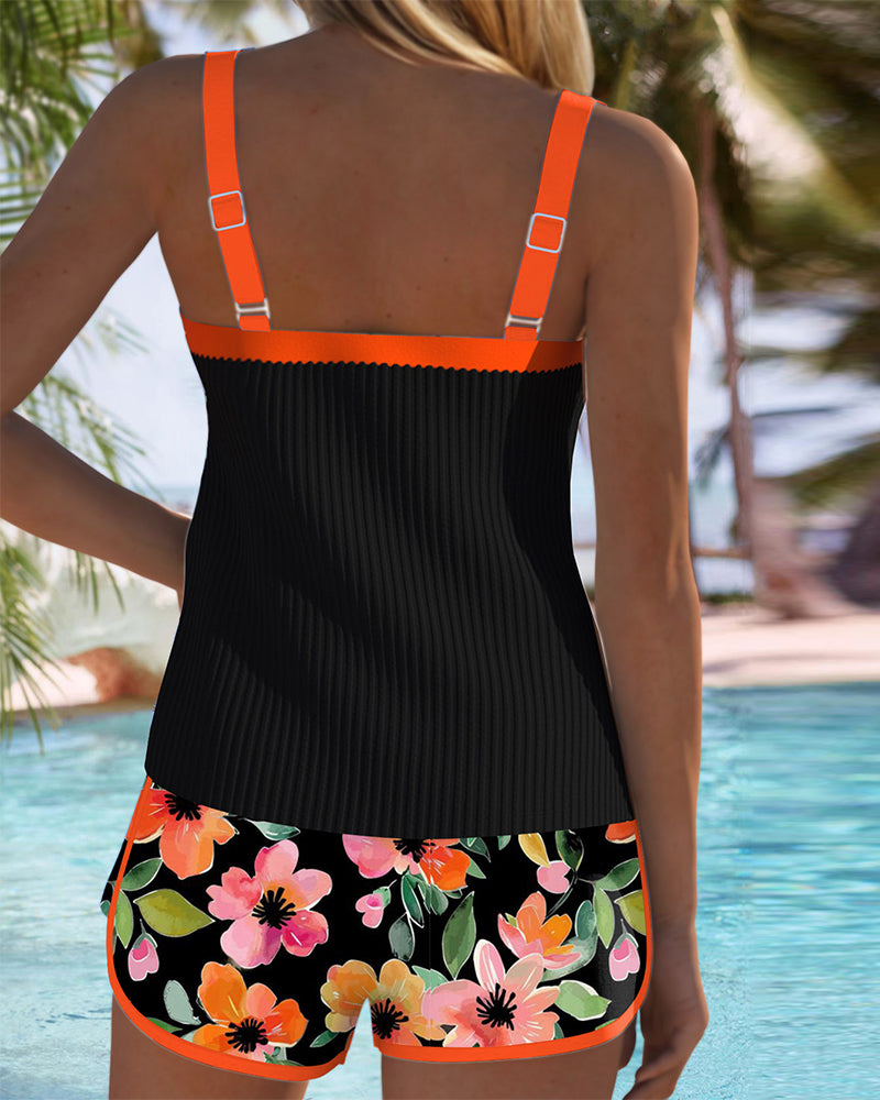 Classic Two Piece Swimsuit Tankini Set