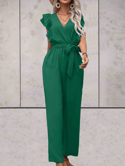 Chic Flare Sleeve V-Neck Romper