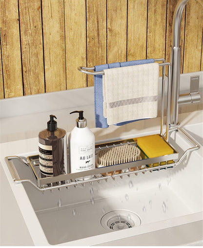 Compact Kitchen Sink Shelf – Over Sink Storage Rack - Luxivelle