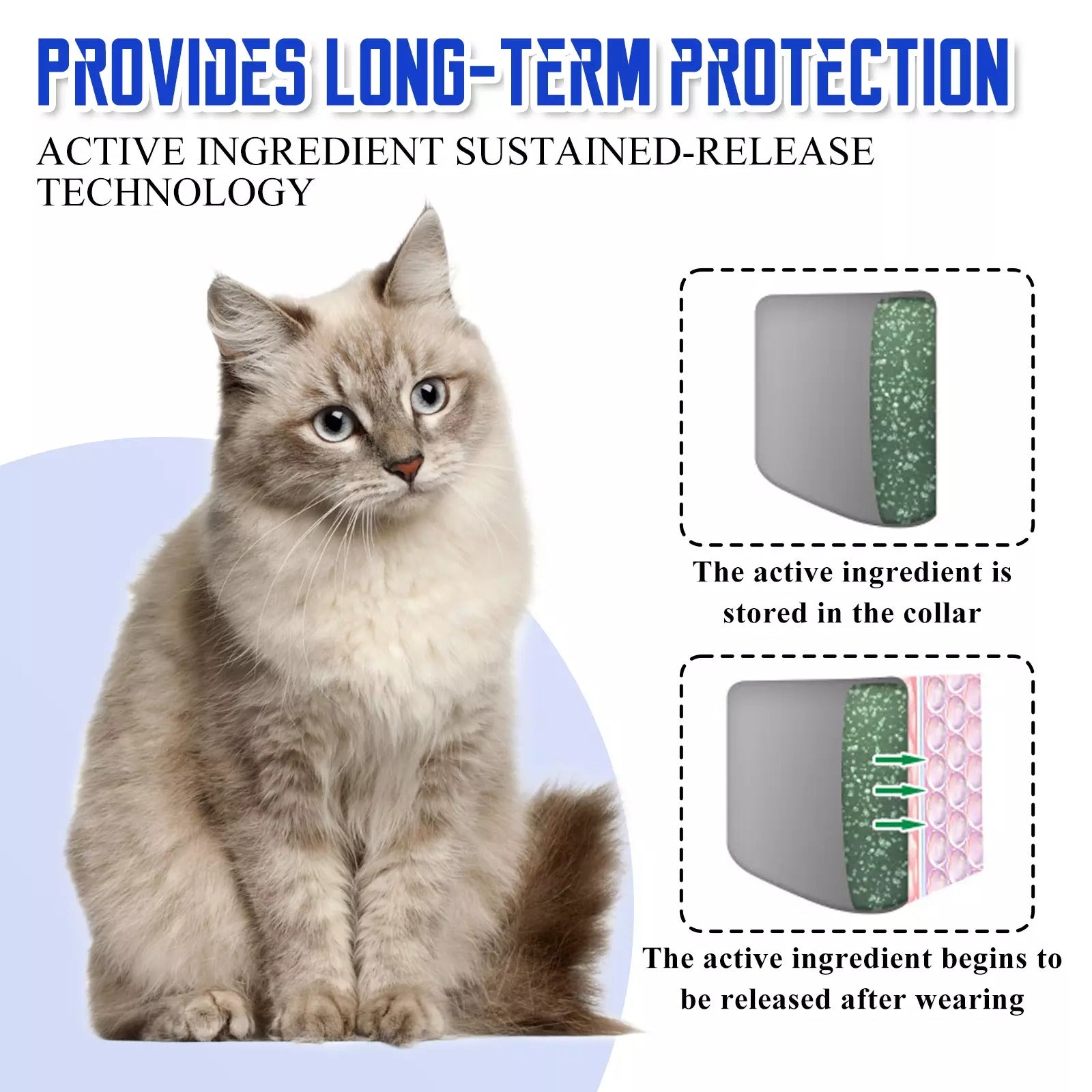 "Adjustable waterproof flea and tick collar for cats and dogs, featuring natural essential oils and eco-friendly design."