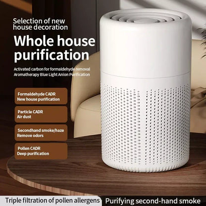 "Advanced HEPA air purifier with sleek design and compact form, ideal for enhancing indoor air quality in home spaces."