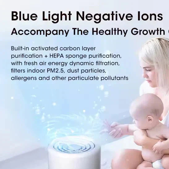 "Advanced HEPA air purifier with sleek design and compact form, ideal for enhancing indoor air quality in home spaces."